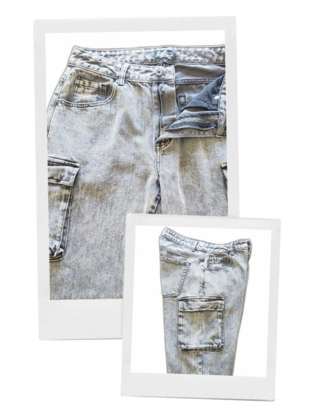 Quiksilver Waterman Grey Herringbone Chevron Twill Baggy Cargo Pants Sz 32
